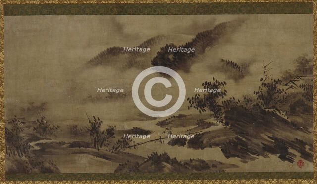 Landscape: mountains, mist and stream, Edo period, (18th century?). Creator: Unknown.