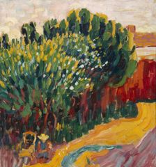 Landscape near Carantec with a woman, 1905-1906