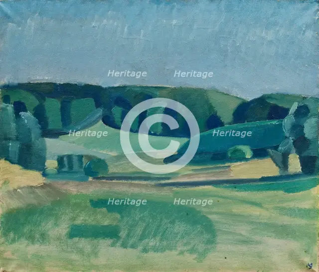 Landscape near Bistrup, Sealand, 1918. Creator: Harald Giersing.
