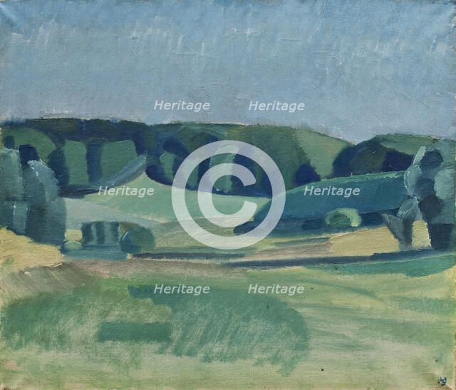 Landscape near Bistrup, Sealand, 1918. Creator: Harald Giersing.