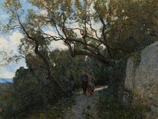 Landscape near Genoa, or In the Forest, c1885. Creator: Serafin Avendano