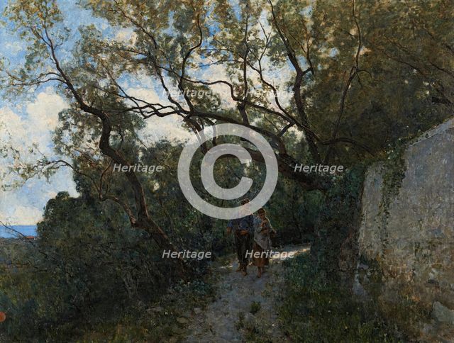 Landscape near Genoa, or In the Forest, c1885. Creator: Serafin Avendano.