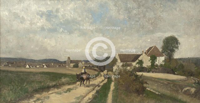 Landscape near Grez-sur-Loing, 1876. Creator: Oscar Torna.