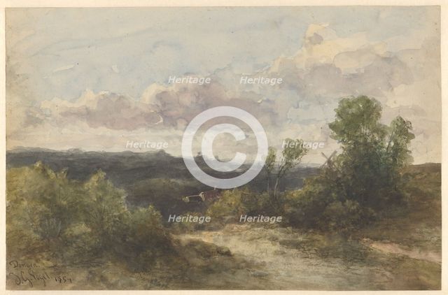 Landscape near Dongen, 1854. Creator: Johannes Gysbert Vogel.