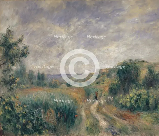 Landscape near Essoyes (Landscape with two Figures on the Grass), 1892. Creator: Pierre-Auguste Renoir.