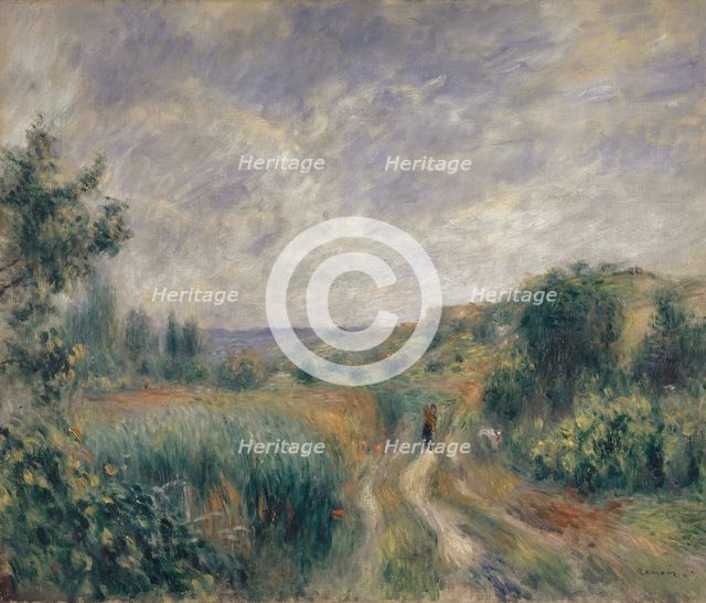 Landscape near Essoyes (Landscape with two Figures on the Grass), 1892. Creator: Pierre-Auguste Renoir.