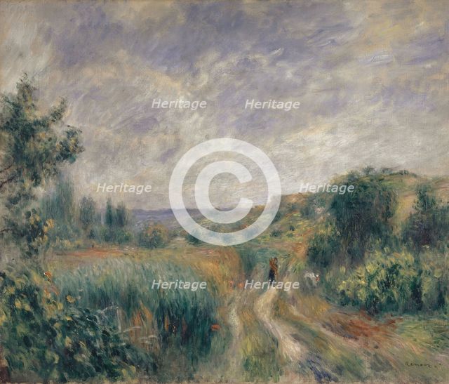 Landscape near Essoyes (Landscape with two Figures on the Grass), 1892. Creator: Renoir, Pierre Auguste (1841-1919).