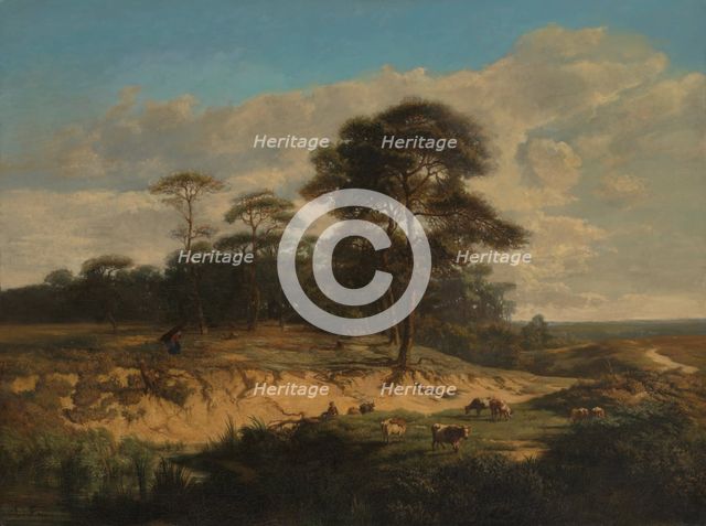Landscape near Kalmthout, c1830-1870. Creator: Lodewijk Juliaan Fuchs.