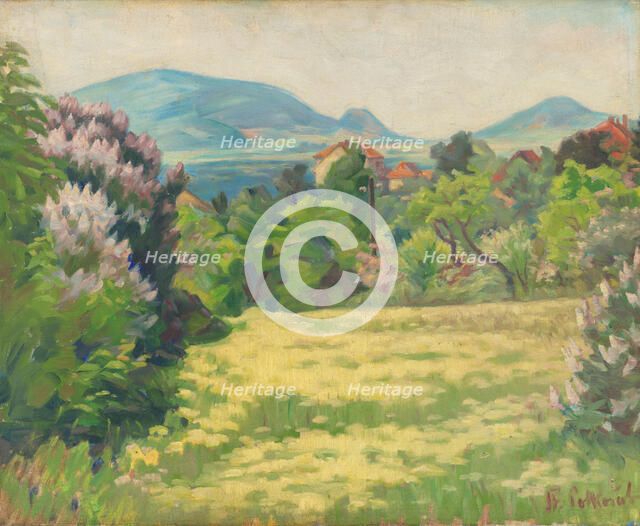 Landscape near Karlová Ves, 1940-1942. Creator: Stefan Polkorab.
