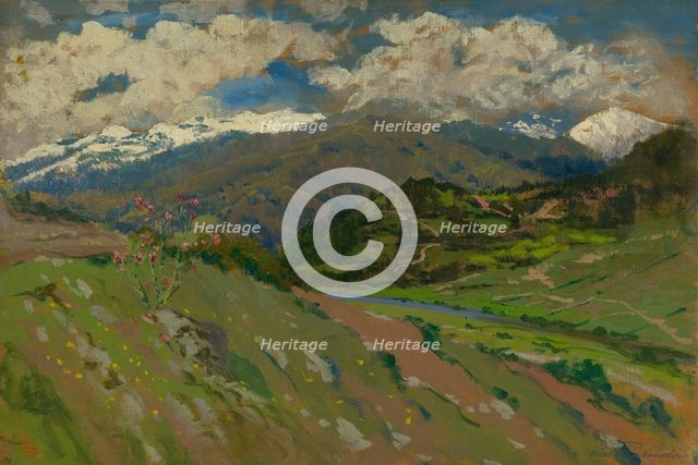 Landscape near Kralovany, 1900-1910. Creator: Ferdinand Katona.