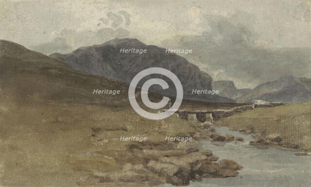 Landscape near Llyn Ogwen, Caernarvonshire (Wales), 1778-1847. Creator: Joshua Cristall.