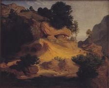 Landscape near Subiaco, Italy, 1847. Creator: Lorenz Frolich