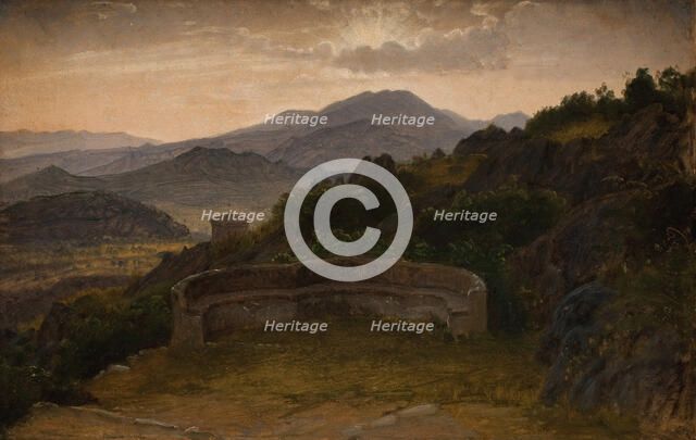 Landscape near Subiaco. Sunset, 1869. Creator: Peter Christian Thamsen Skovgaard.