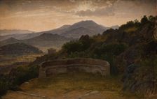 Landscape near Subiaco. Sunset, 1869. Creator: Peter Christian Thamsen Skovgaard