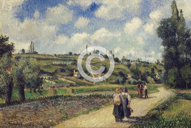 Landscape near Pontoise, the Auvers Road, 1881. Artist: Pissarro, Camille (1830-1903)