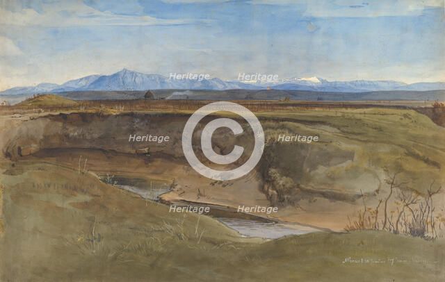 Landscape near Rome, 1867. Creator: Leopold Venus.