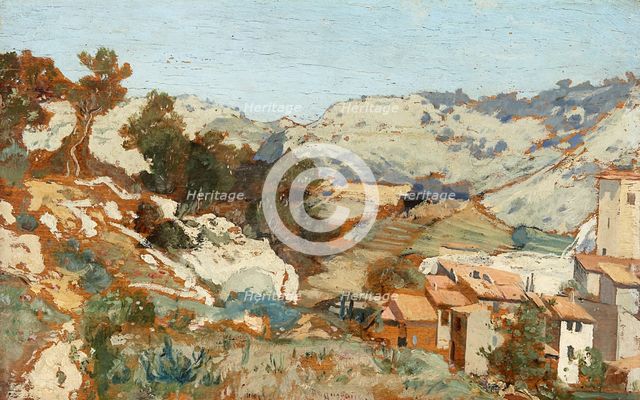 Landscape near Roquevaire in Provence, 1861. Creator: Jean-Baptiste-Camille Corot.