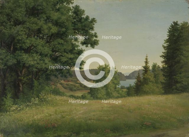 Landscape near the Lake Borrevannet, 1878. Creator: Hedevig Thorine Christiane Lund.