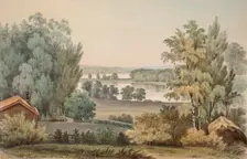 Landscape near Träskända Manor, 1850. Creator: Magnus von Wright
