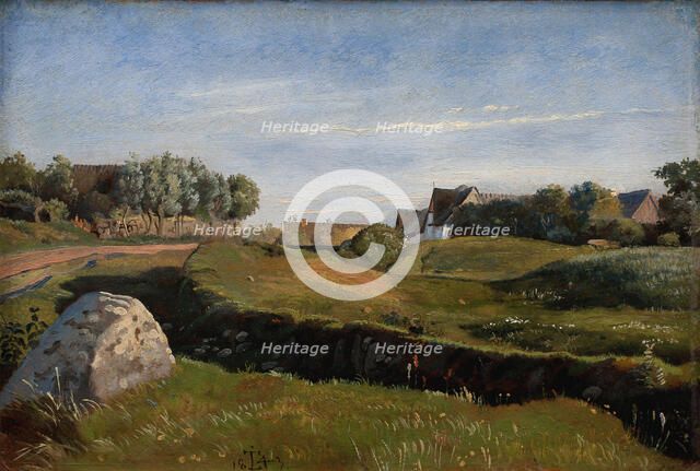 Landscape near Vejby seen from the North. Afternoon Light;Landscape near Vejby, 1843. Creator: Johan Thomas Lundbye.