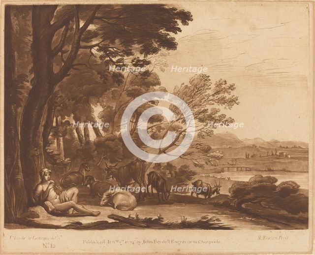 Landscape No. 15 from "Liber Veritatis", 1774. Creator: Richard Earlom.