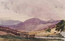 Landscape of Hills, Cottage and Two Horses, c1840s. Creator: John Phillip