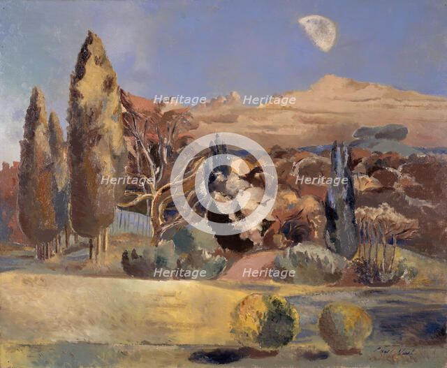 Landscape of the Moon's First Quarter, 1943. Creator: Paul Nash.