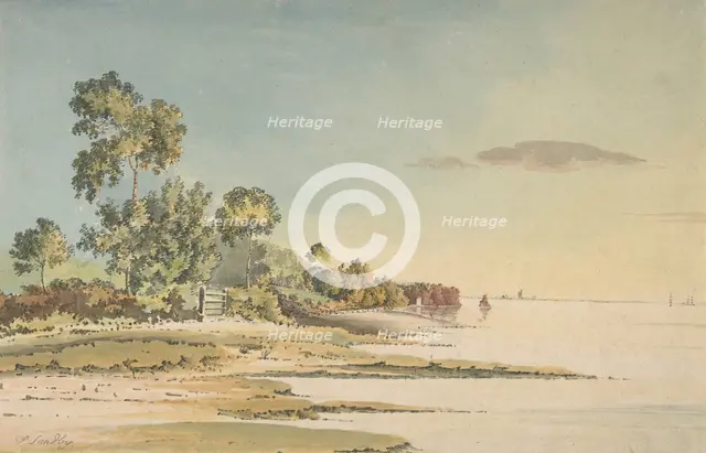 Landscape on a Bay, 19th century. Creator: Anon.