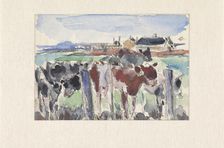 Landscape on the Schinkel with cows in the foreground, 1915. Creator: Rik Wouters