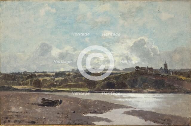 'Landscape opposite Newnham on Severn', 1880. Artist: Karl Heffner