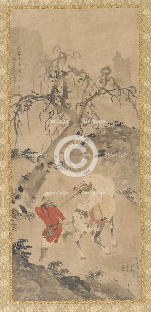 Landscape: A Dappled Horse and a Horseman, (16th century?). Creator: Unknown.