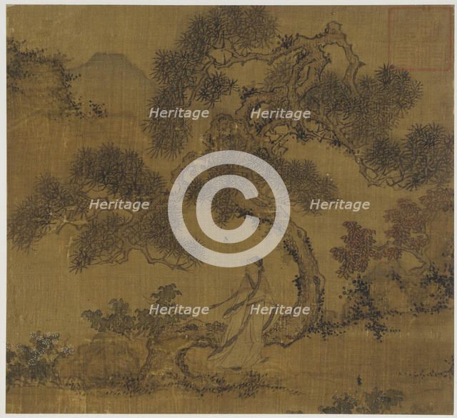 Landscape: a man under a pine, Ming dynasty, 1368-1644. Creator: Unknown.