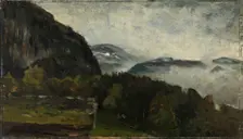 Landscape at Oylo in Mist, 1879. Creator: Gerhard Munthe