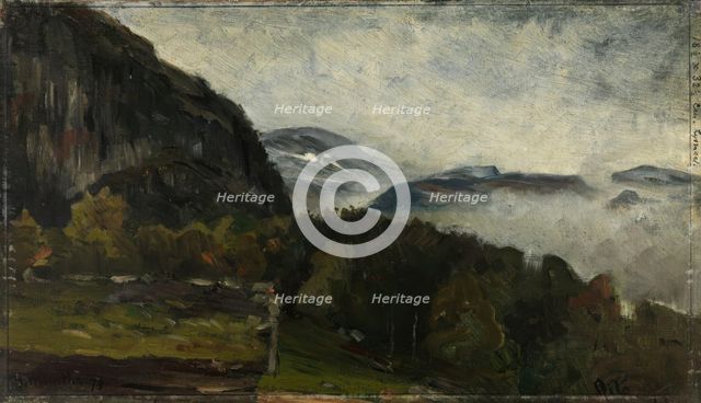 Landscape at Oylo in Mist, 1879. Creator: Gerhard Munthe.