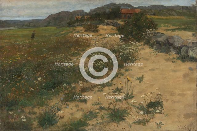 Landscape at Ogna, Jæren, 1878. Creator: Kitty Lange Kielland.