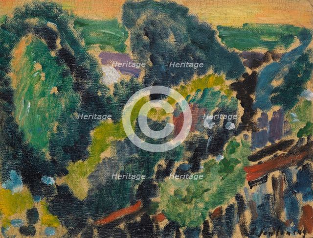 Landscape at Lake Geneva, c. 1914. Creator: Javlensky, Alexei, von (1864-1941).