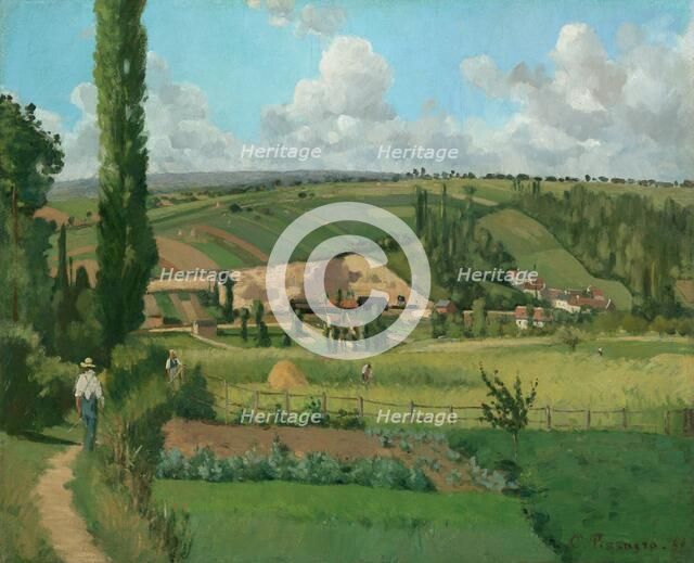 Landscape at Les Pâtis, Pontoise, 1868. Creator: Camille Pissarro.