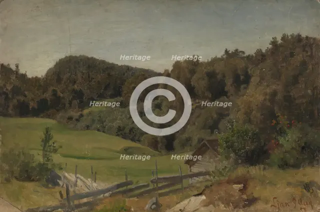 Landscape at Ljan, 1858. Creator: Hans Gude.