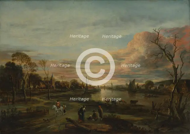 Landscape at Sunset, 1650s. Creator: Aert van der Neer.