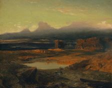Landscape at Sunset, 1849. Creator: Arnold Bocklin