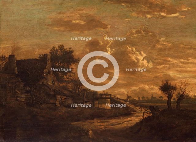 Landscape at Sunset, c.1654-c.1657. Creator: Rafael Govertsz Camphuijsen.