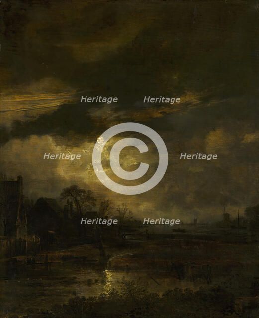 Landscape at Sunset, c1630-1670. Creator: Aert van der Neer.