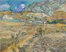 Landscape at Saint-Rémy (Enclosed Field with Peasant), 1889. Creator: Vincent van Gogh