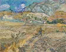 Landscape at Saint-Rémy (Enclosed Field with Peasant), 1889. Creator: Vincent van Gogh