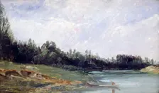 Landscape at the Edge of Water c1823-1869. Artist: Paul Huet