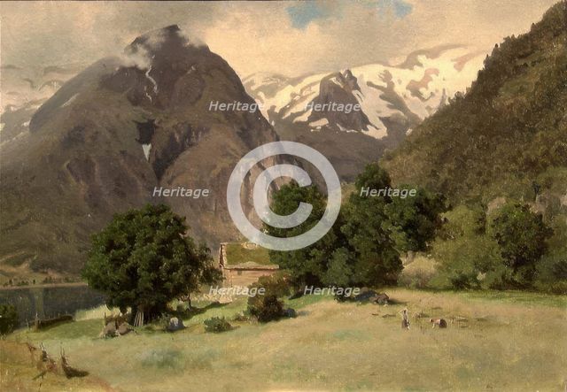 Landscape at Tjugum, probably 1849. Creator: Hans Gude.