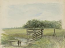 Landscape at Uitvolt Voorbamp in Groningen, 1895. Creator: Christiaan Huidekoper