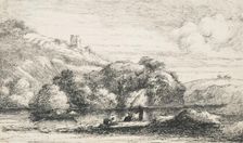 Landscape after a drawing by Salvator Rosa, 1834. Creator: David Charles Read