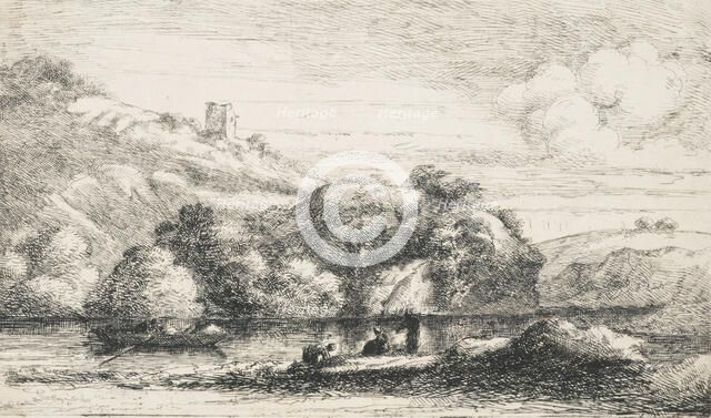 Landscape after a drawing by Salvator Rosa, 1834. Creator: David Charles Read.