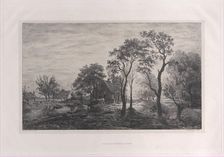 Landscape, after a sketch by Eglon van der Neer, 1862. Creator: Charles Emile Jacque